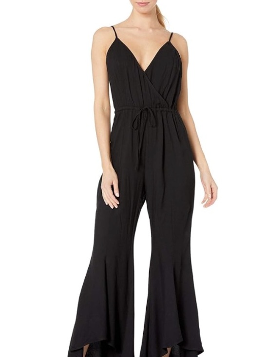 BB Dakota Pants - Bb Dakota Black V-Neck Wide Flutter Leg Jumpsuit Sz 2 / XS